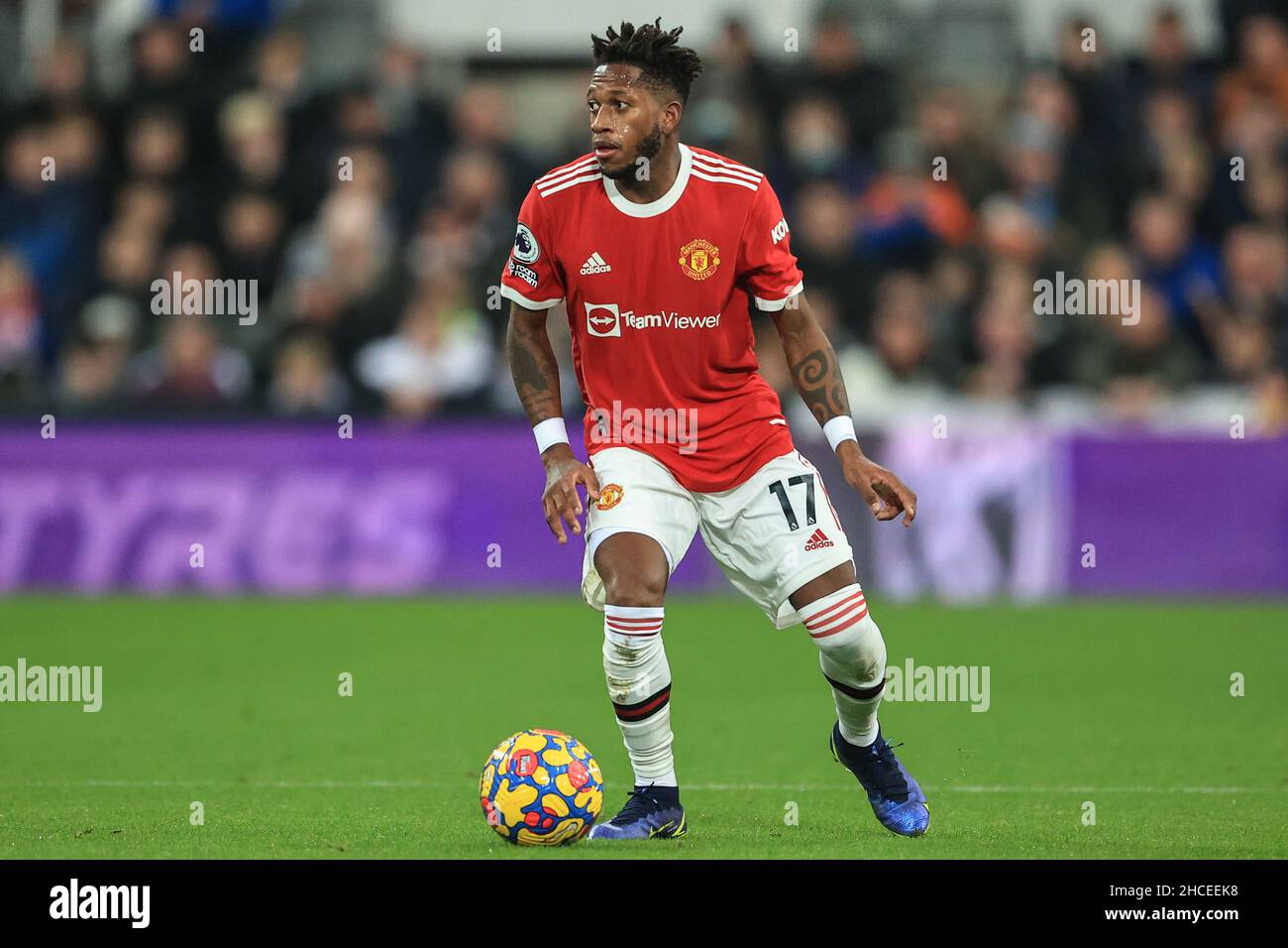 Newcastle, Royaume-Uni.27th décembre 2021.Fred #17 de Manchester United pendant le match à Newcastle, Royaume-Uni le 12/27/2021.(Photo de Mark Cosgrove/News Images/Sipa USA) crédit: SIPA USA/Alay Live News Banque D'Images