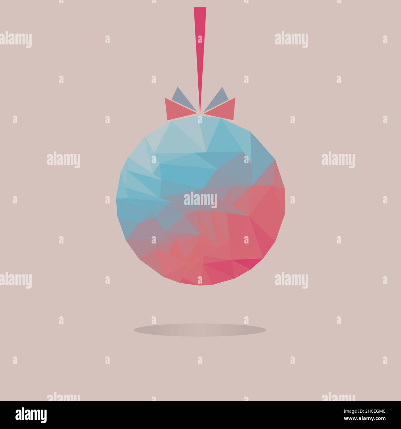 une composition de triangles à faible poly coloré une boule de rectangles dégradés de couleur du rose au bleu Illustration de Vecteur