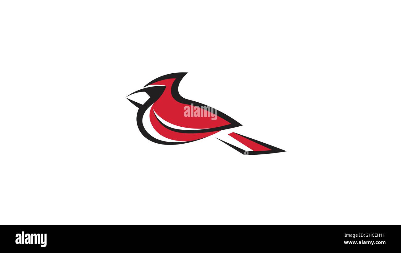 Logo abstrait Creative Red Bird Cardinal Vector Illustration de Vecteur