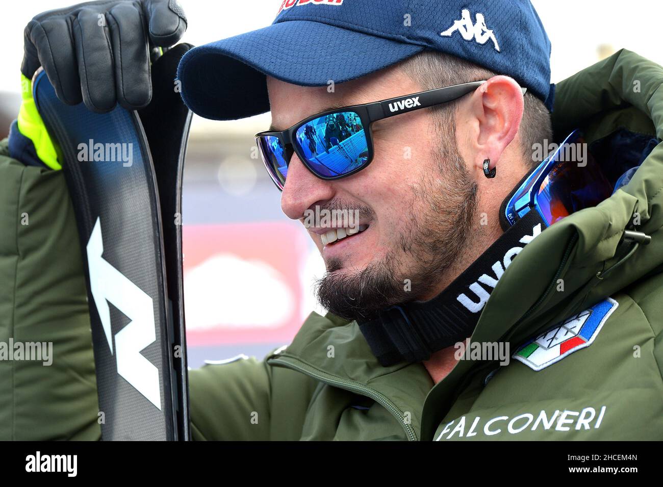 Stelvio, Bormio, Italie, 28 décembre 2021,Dominik Paris (gagnant) lors de la coupe du monde de ski FIS 2021 - Men&#39;s Down Hill - course de ski alpin Banque D'Images