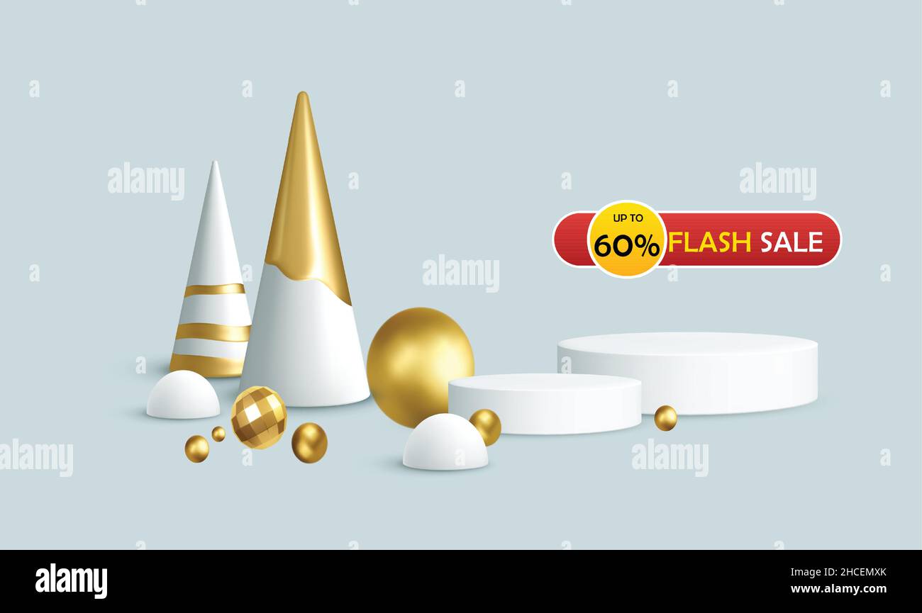 solde flash design créatif sur fond abstrait avec divers articles Illustration de Vecteur