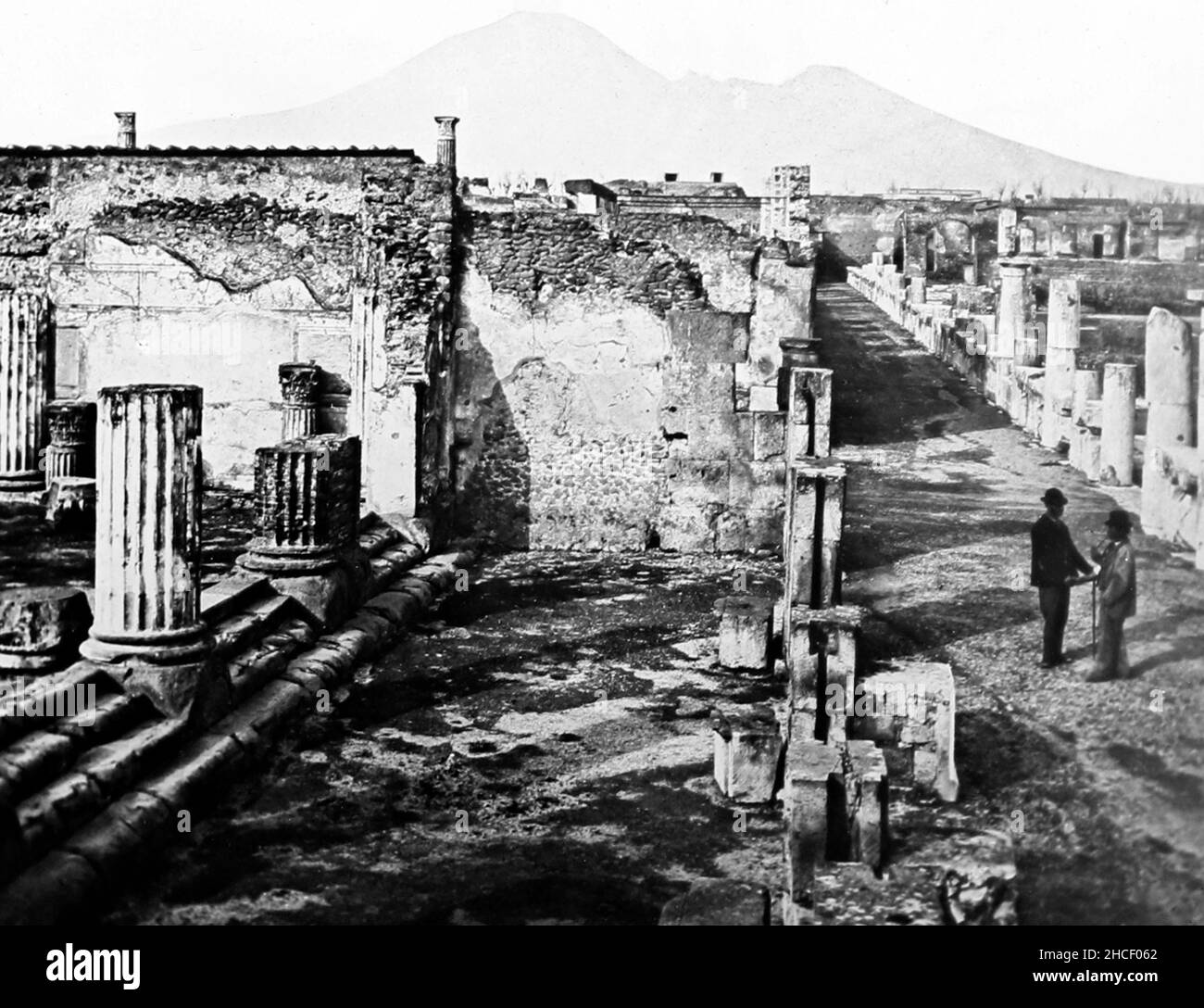 Pompéi et le Vésuve, Italie, période victorienne Banque D'Images