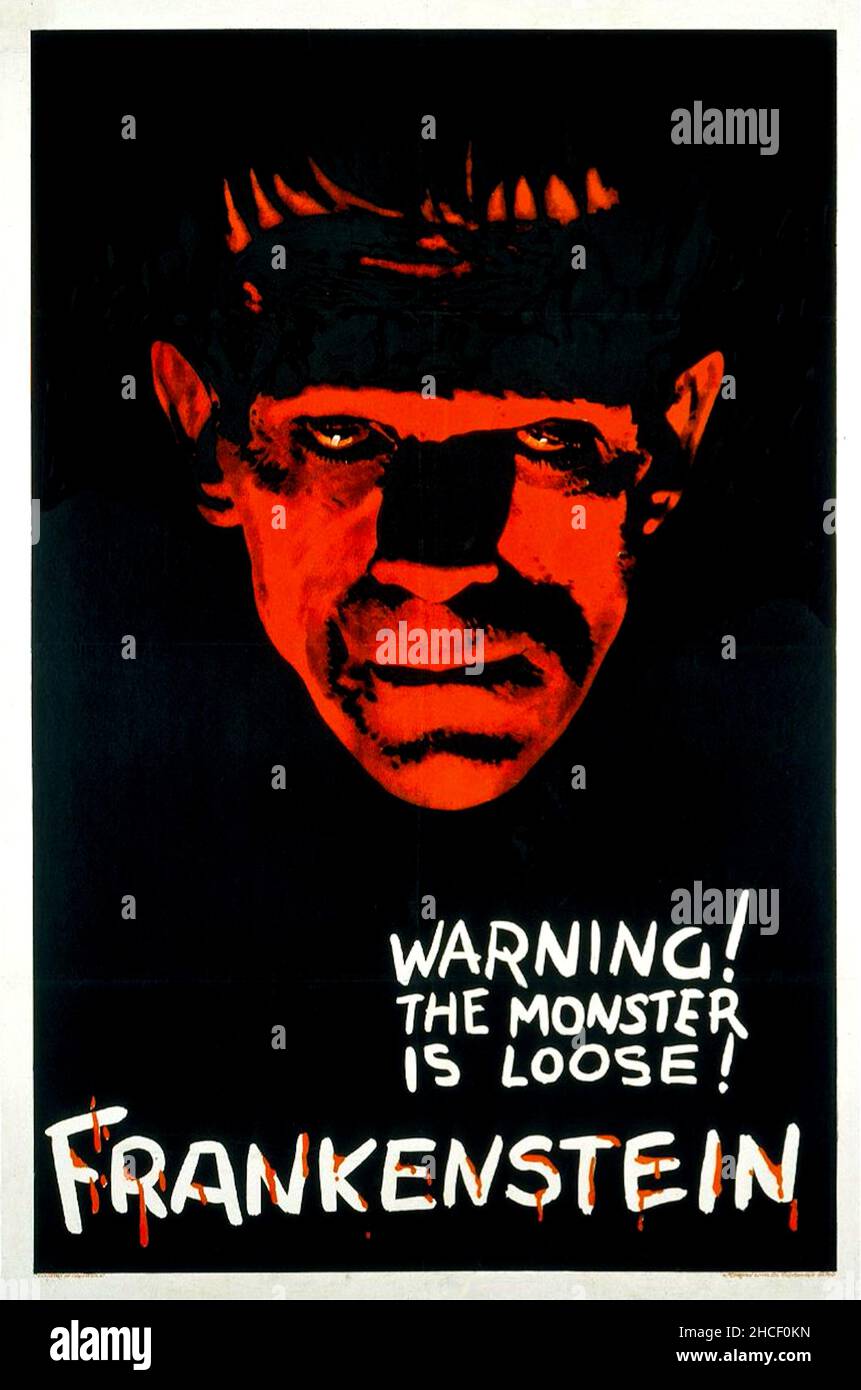 Karoly Grosz - affiche accroche du film Frankenstein - la collection '100 American Movie Poster Classics' représente la meilleure œuvre d'art jamais produite. Banque D'Images