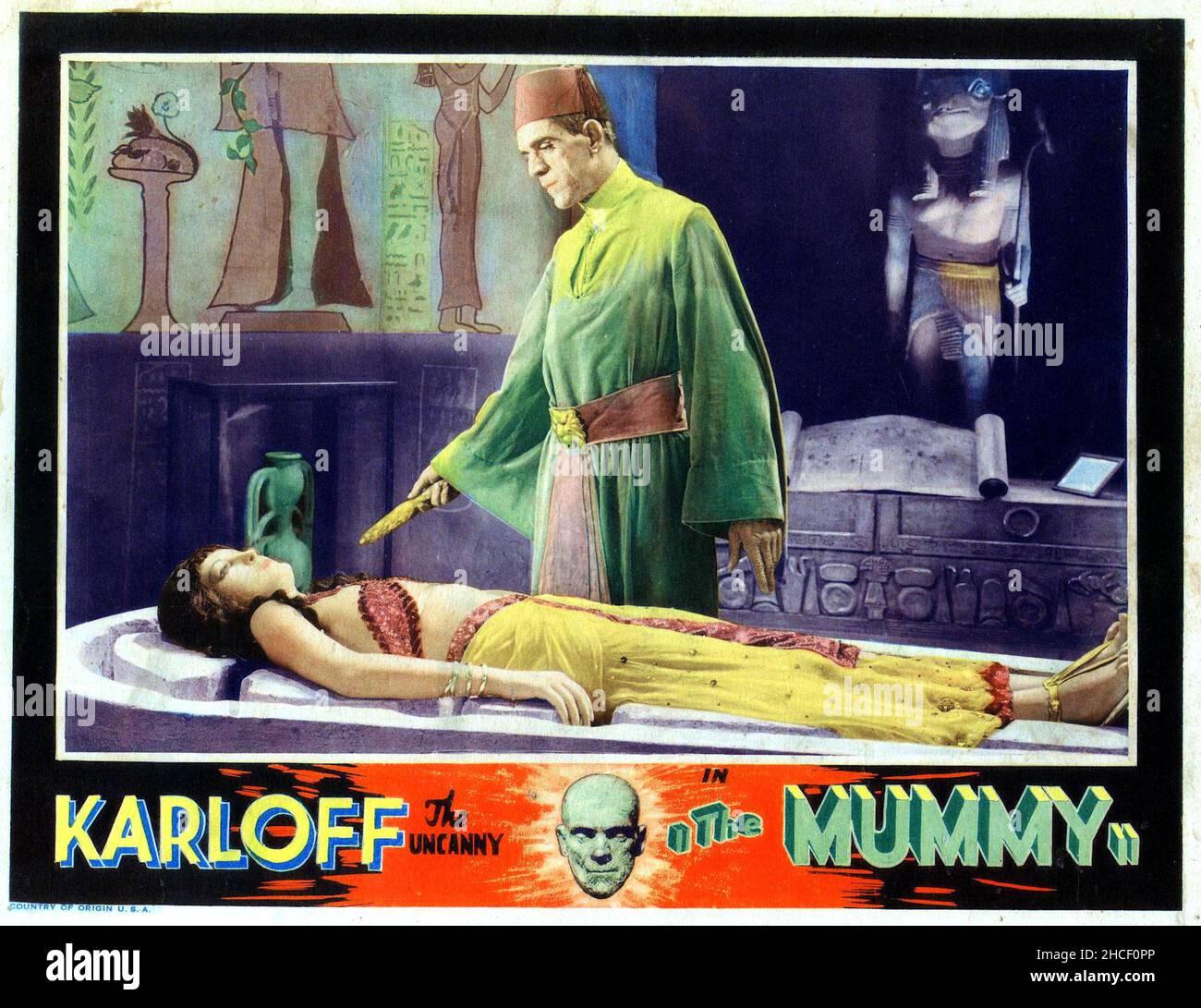 Affiche de film d'horreur - la momie avec Boris Karloff - 1932 Banque D'Images