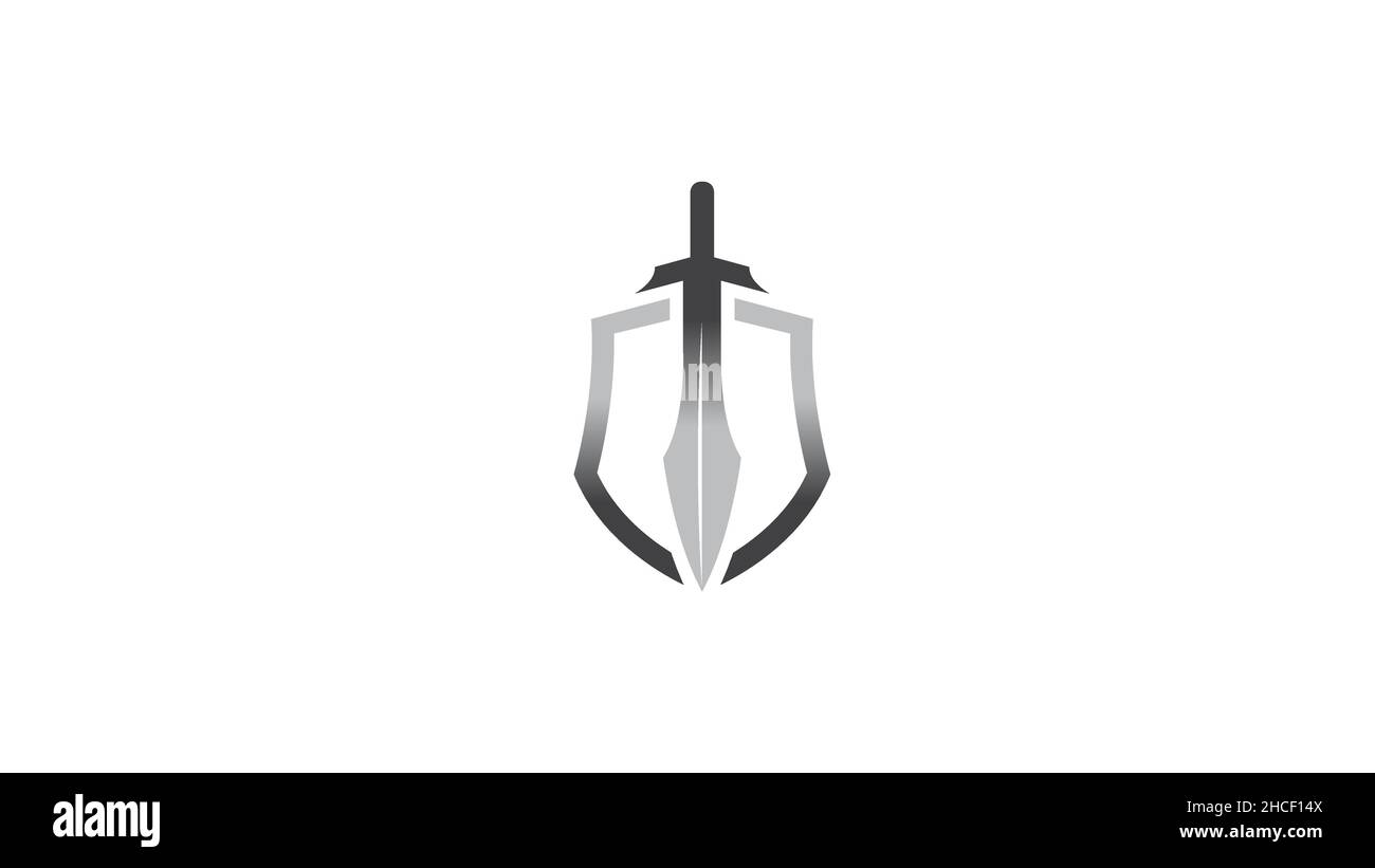 vecteur du logo de l'épée de bouclier créatif Illustration de Vecteur