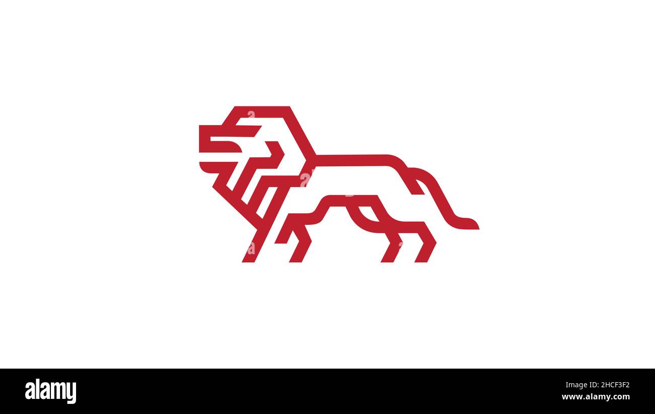 vecteur du logo red lion abstrait créatif Illustration de Vecteur