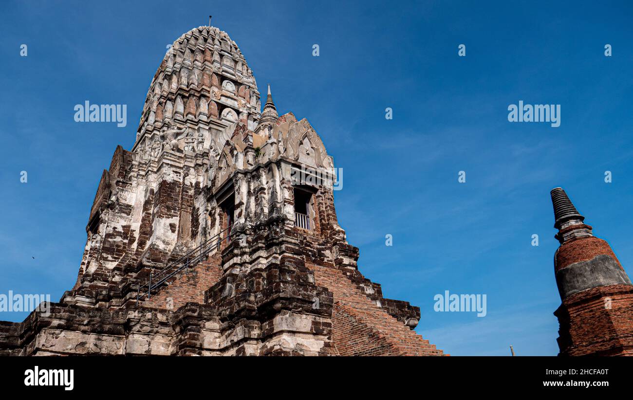 Ruines de Wat Mahathe à Ayutthaya, Thaïlande Banque D'Images
