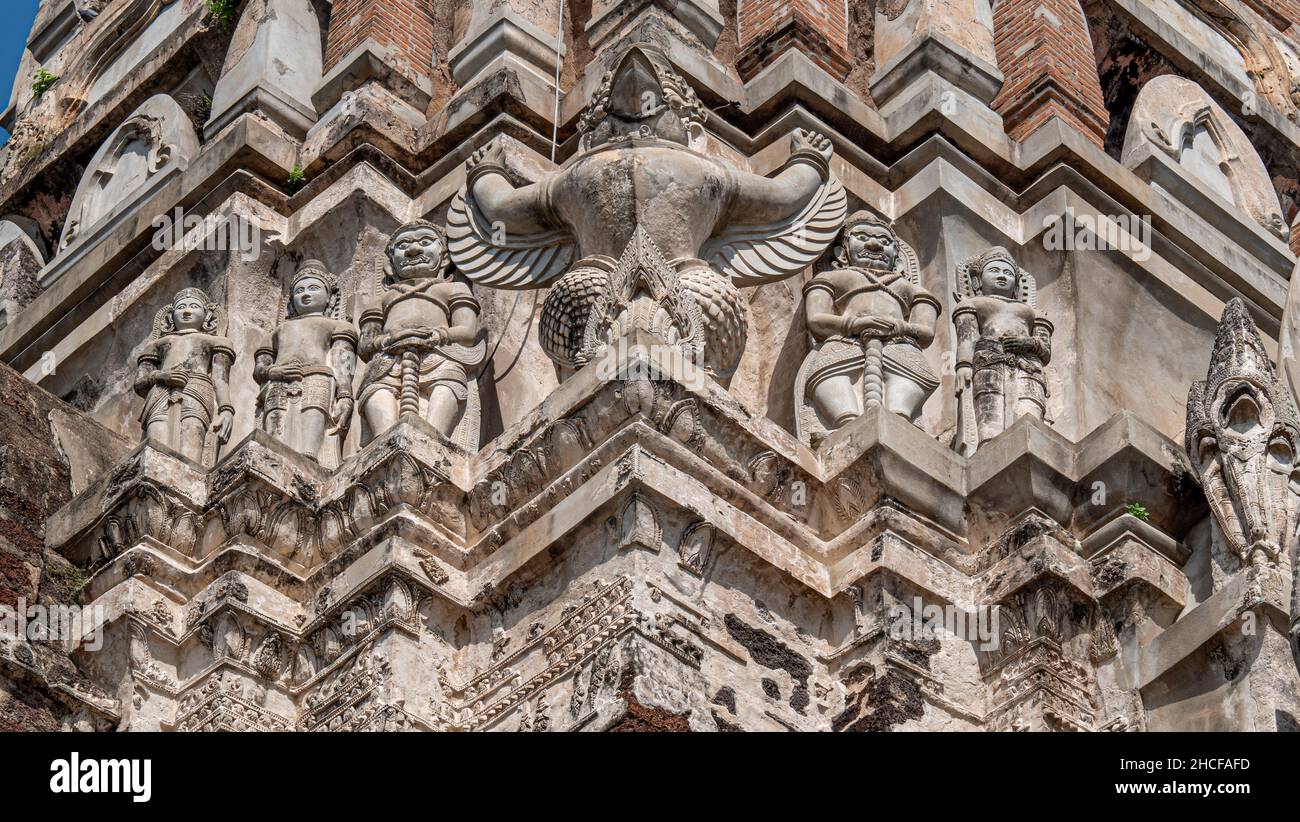Ruines de Wat Ratchaburana à Ayutthaya, Thaïlande Banque D'Images