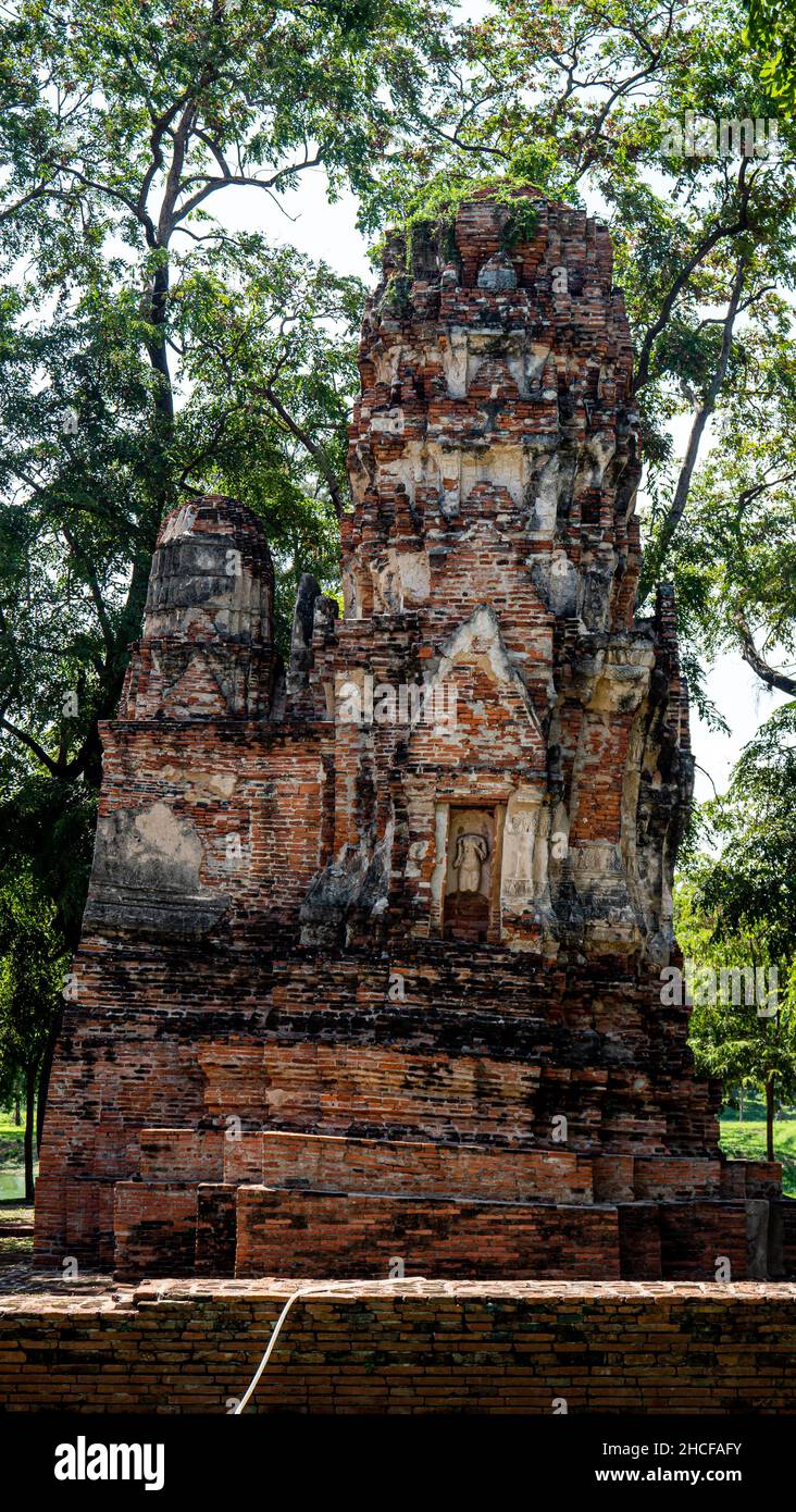 Ruines de Wat Mahathe à Ayutthaya, Thaïlande Banque D'Images
