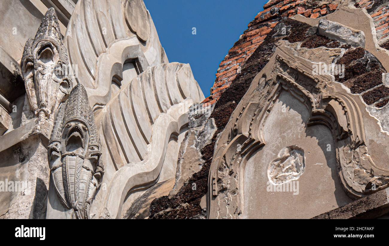 Ruines de Wat Ratchaburana à Ayutthaya, Thaïlande Banque D'Images