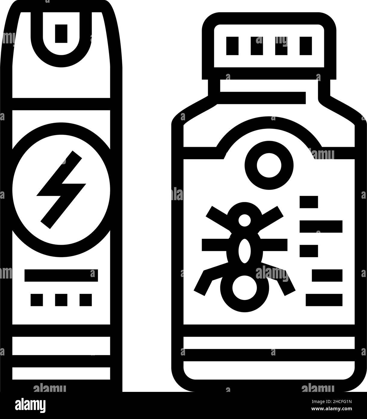illustration vectorielle d'icône de pulvérisateur de liquide chimique  insecticide et de ligne de bouteille Image Vectorielle Stock - Alamy