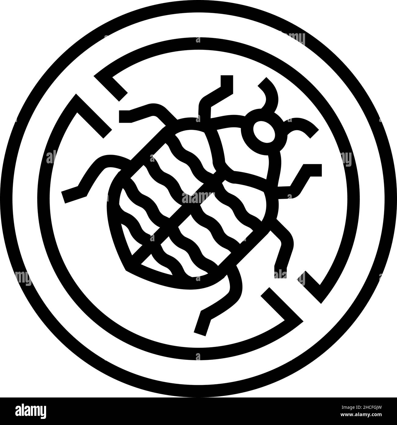 illustration vectorielle de l'icône de la ligne de traitement du dendroctone du tapis Illustration de Vecteur