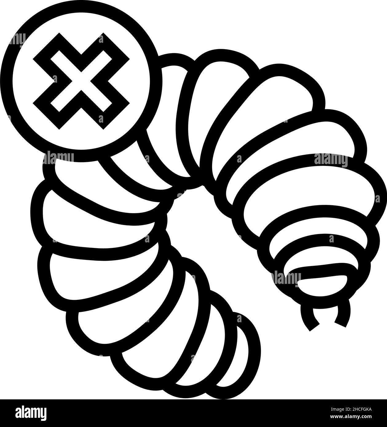 illustration vectorielle de l'icône de la ligne de traitement de la vis sans fin Illustration de Vecteur