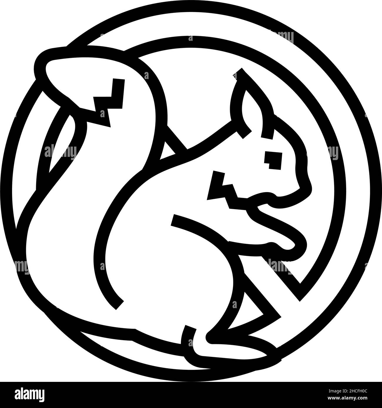 illustration vectorielle de l'icône de ligne de commande d'écureuil Illustration de Vecteur