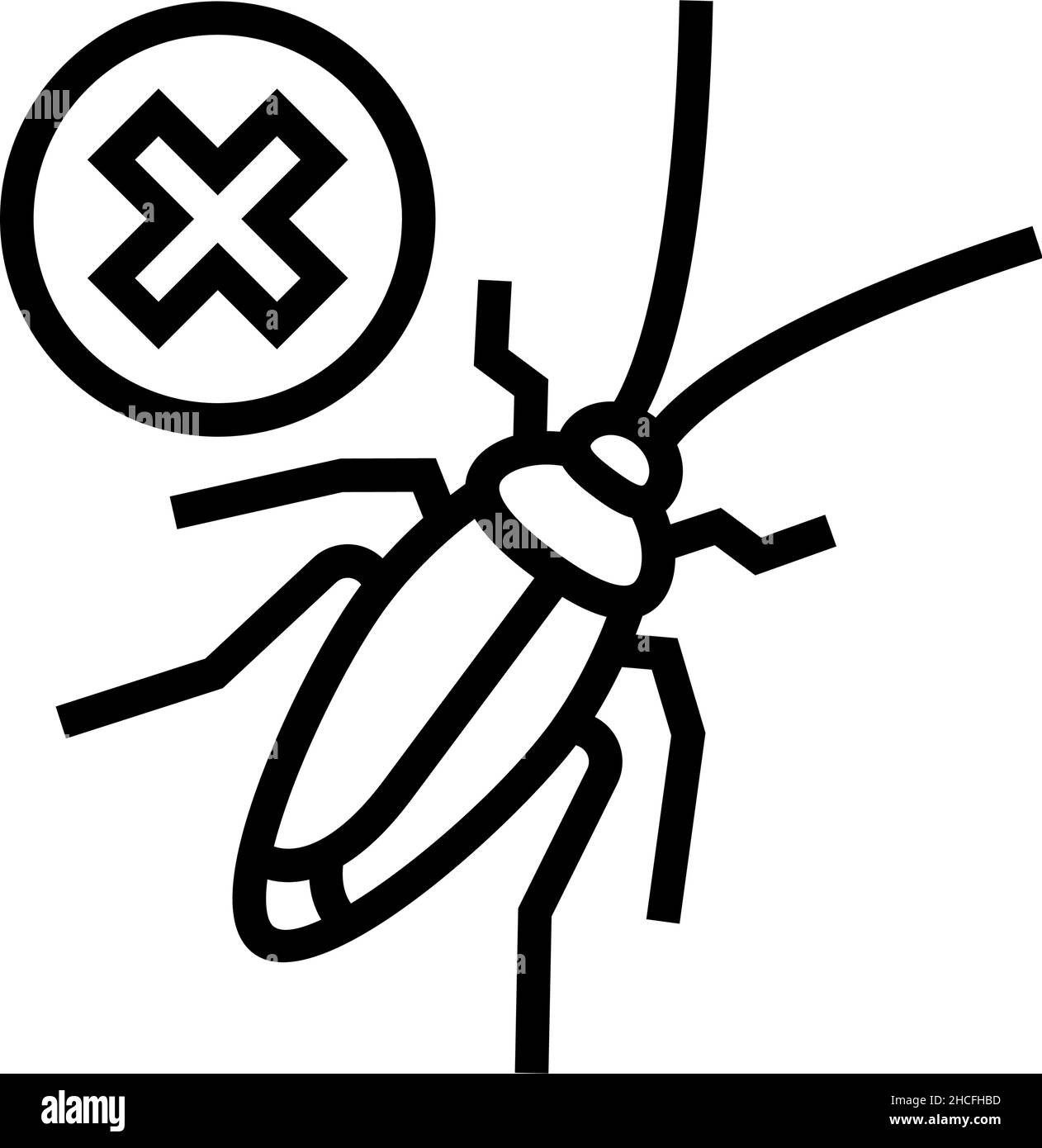 illustration vectorielle de l'icône de la ligne de commande de cafard Illustration de Vecteur