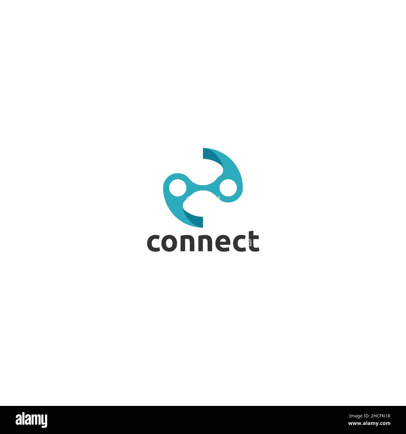 Design plat minimaliste logo Connect auto Illustration de Vecteur