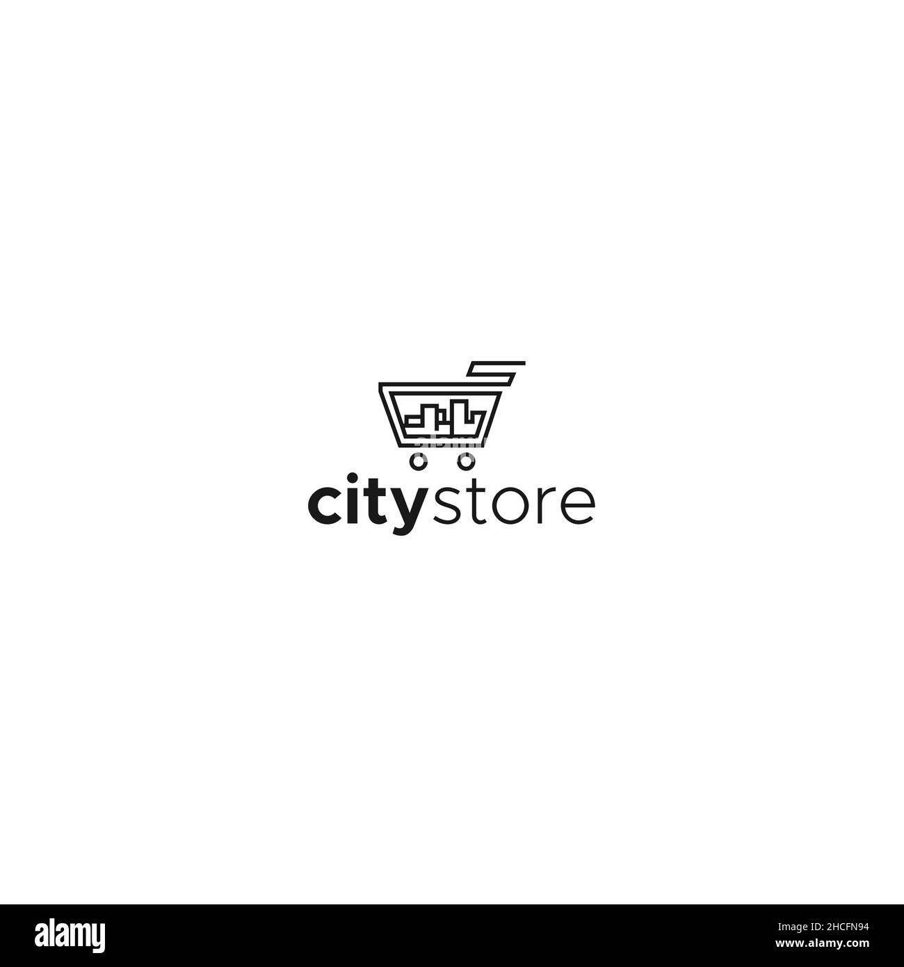 Design minimaliste du logo City Store Illustration de Vecteur