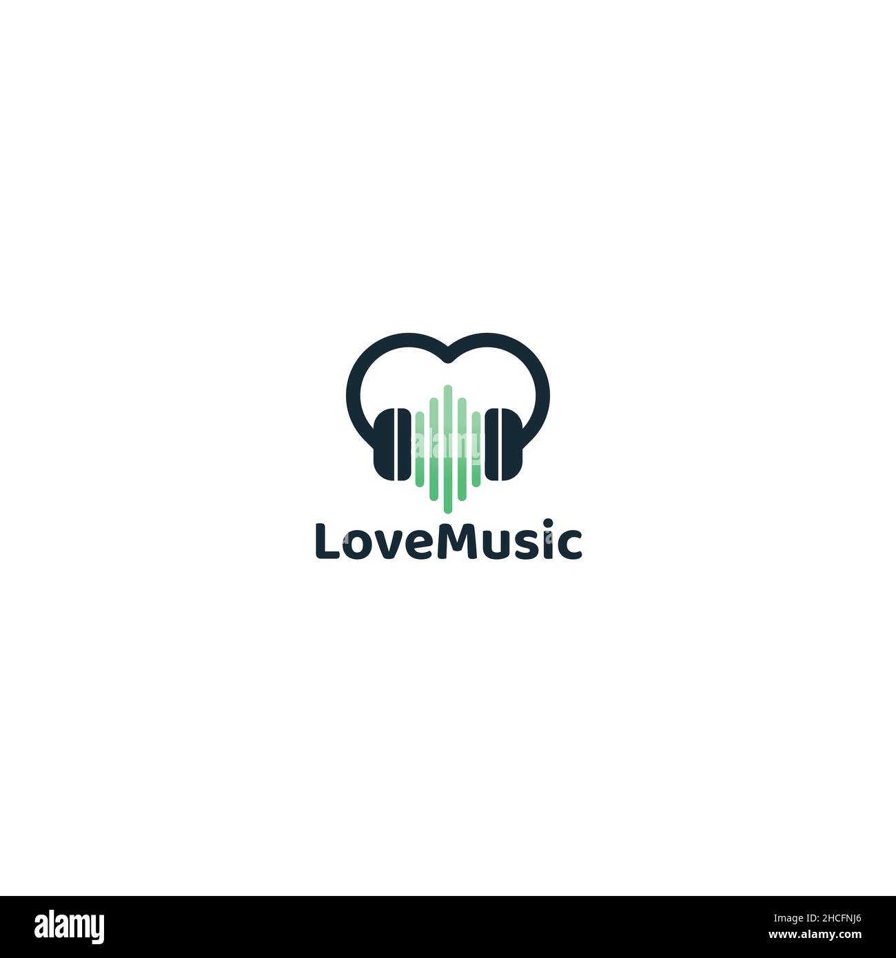 Design minimaliste Love Music Sing Song logo design Illustration de Vecteur