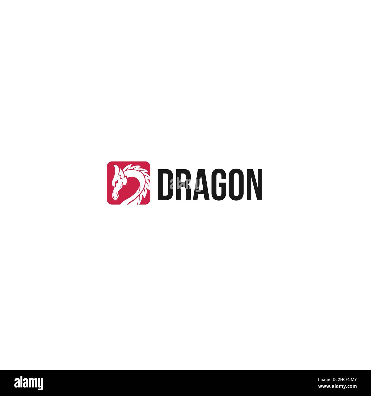 Design moderne et plat et coloré du logo d'animation Dragon Illustration de Vecteur