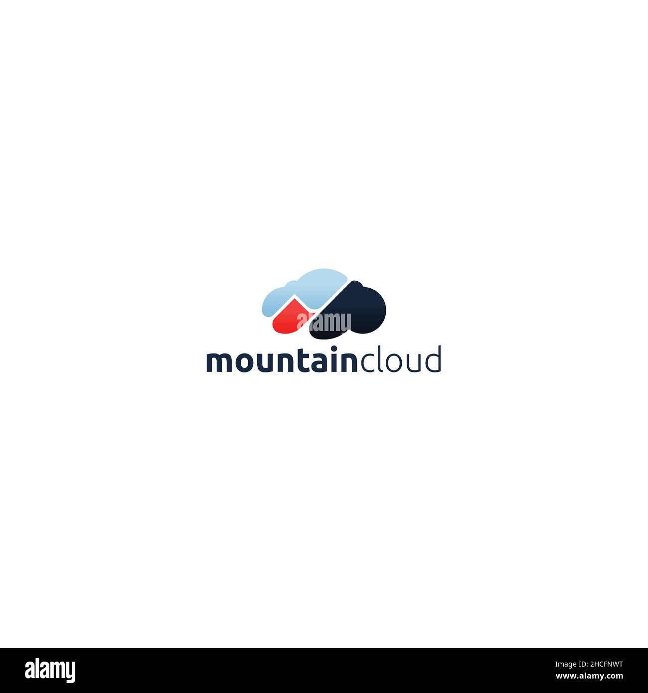 Design moderne avec logo Mountain Cloud Illustration de Vecteur