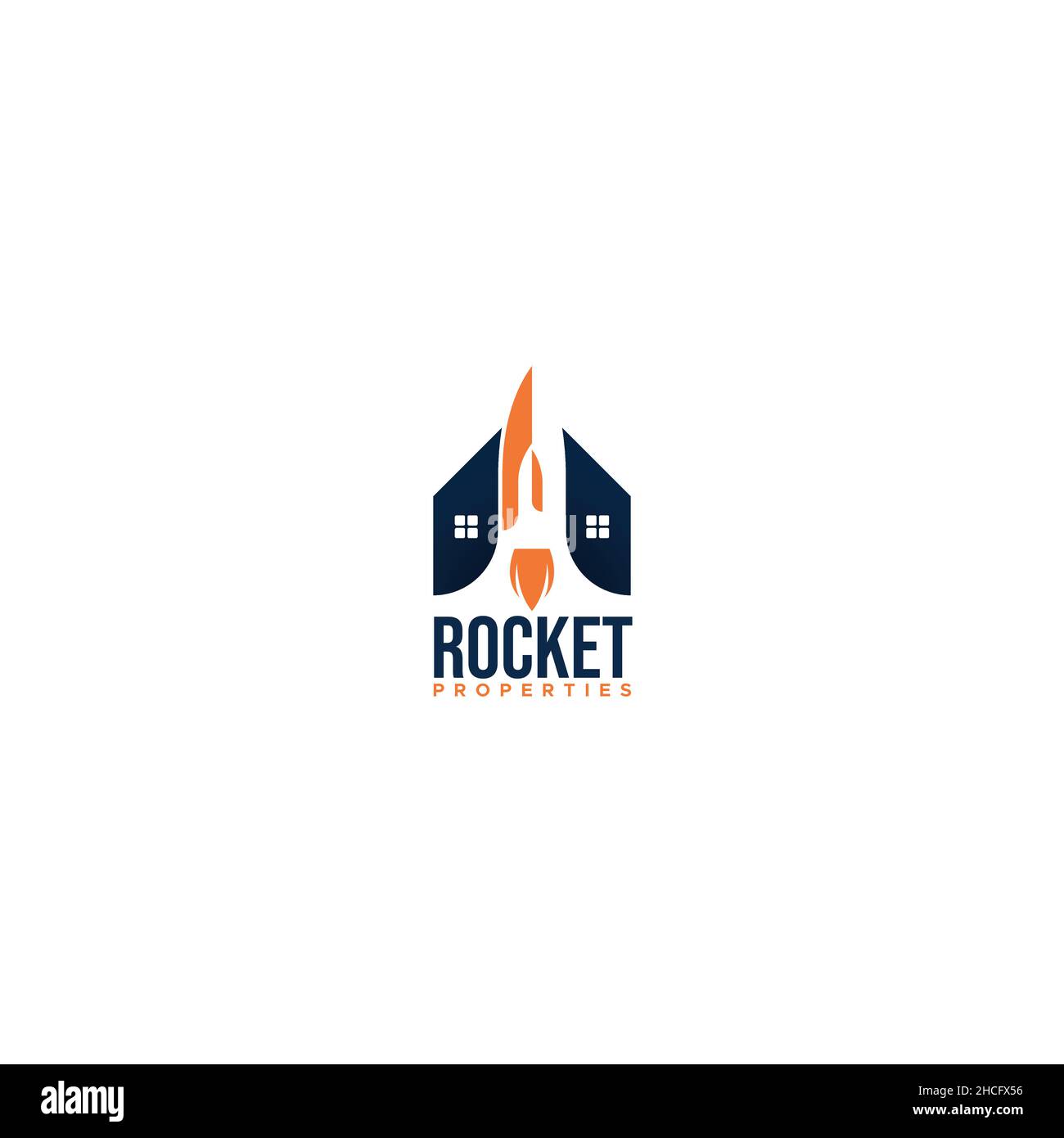 Design moderne et coloré du logo Rocket Properties Illustration de Vecteur