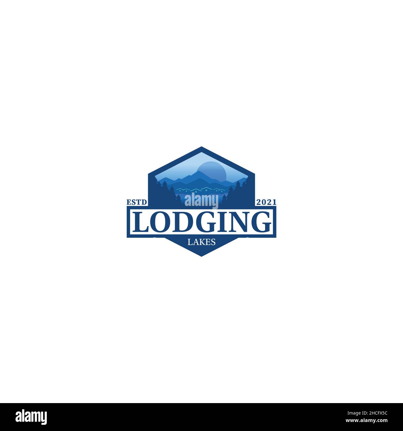 Design moderne plat coloré logo Lodging Illustration de Vecteur