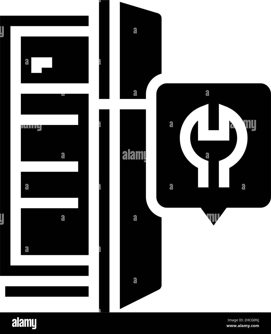 illustration vectorielle de l'icône de réparation du réfrigérateur Illustration de Vecteur