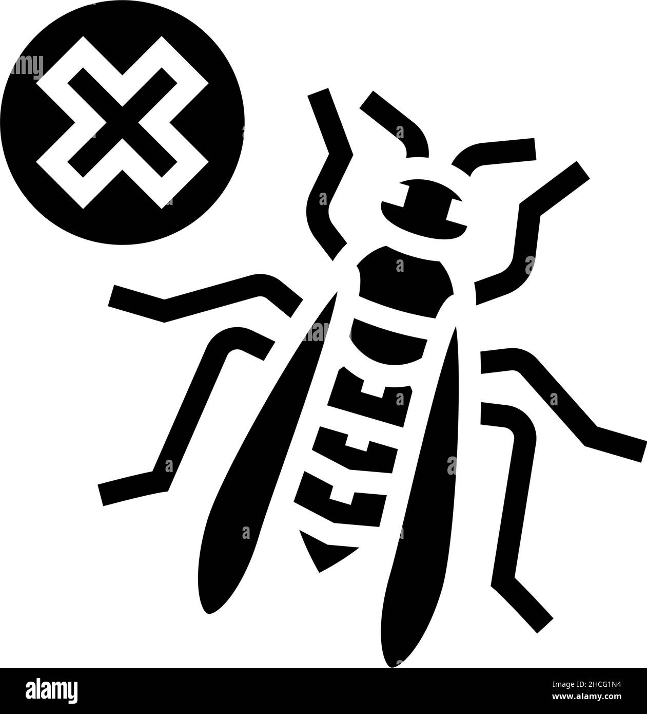 illustration du vecteur d'icône de glyphe de commande wasp Illustration de Vecteur