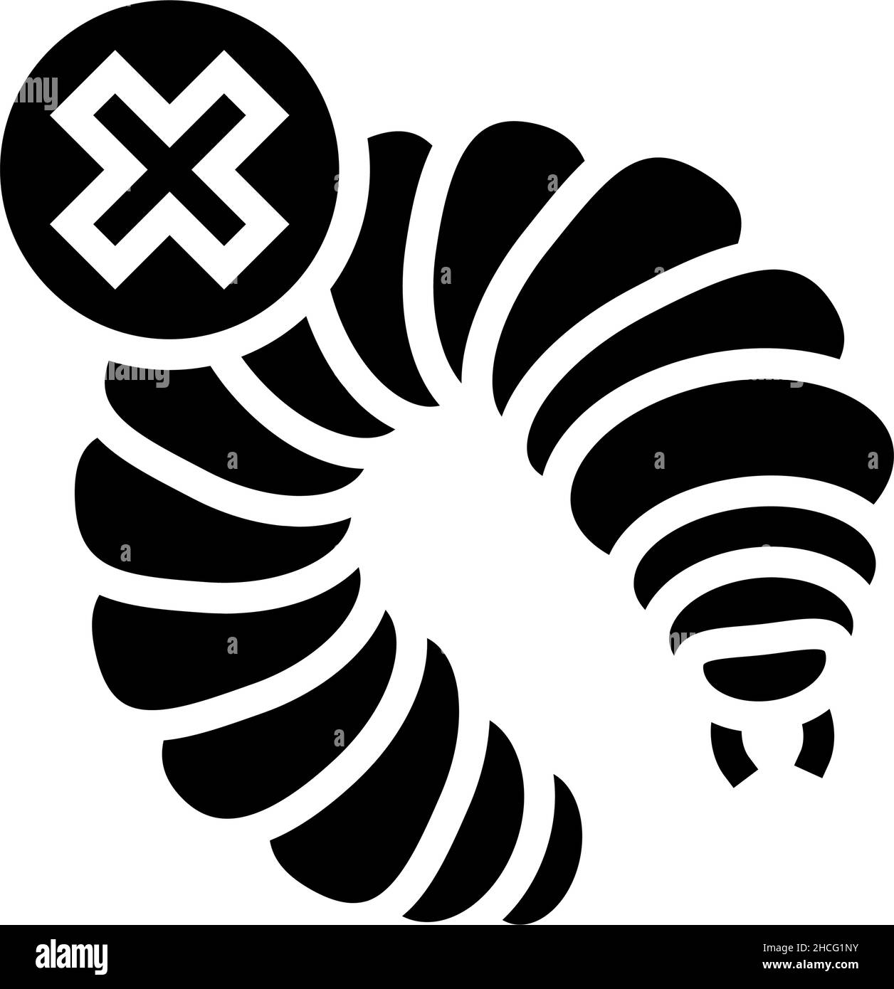 illustration du vecteur d'icône de glyphe de traitement de ver à bois Illustration de Vecteur