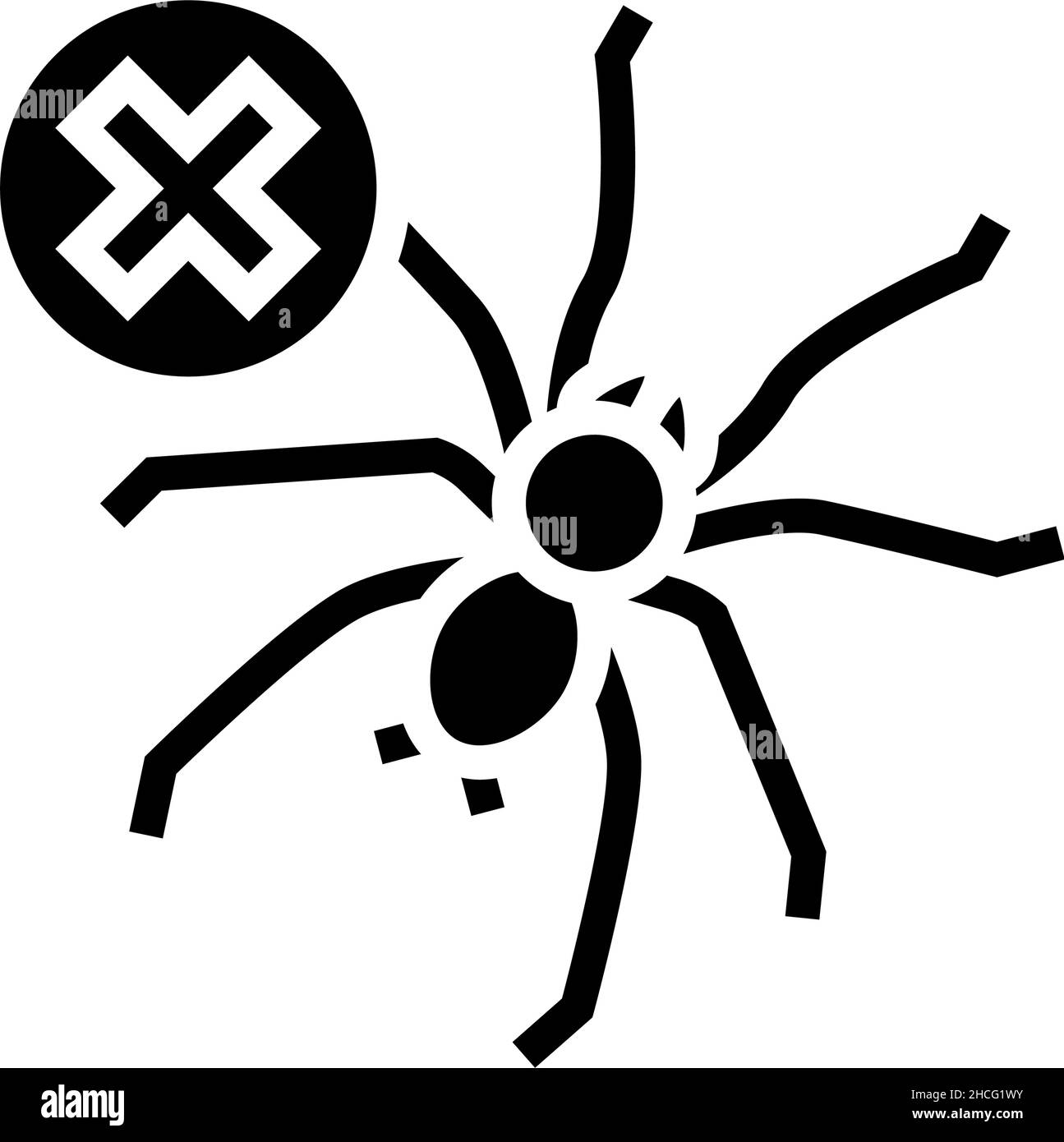 illustration du vecteur de l'icône du glyphe de commande d'araignée Illustration de Vecteur