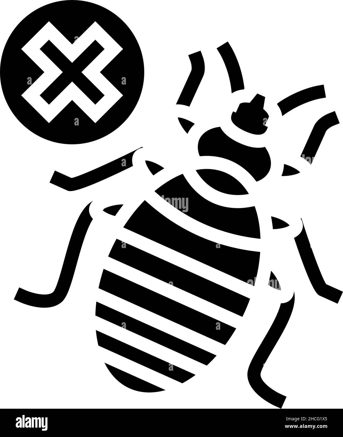 illustration du vecteur d'icône de glyphe de traitement des punaises de lit Illustration de Vecteur