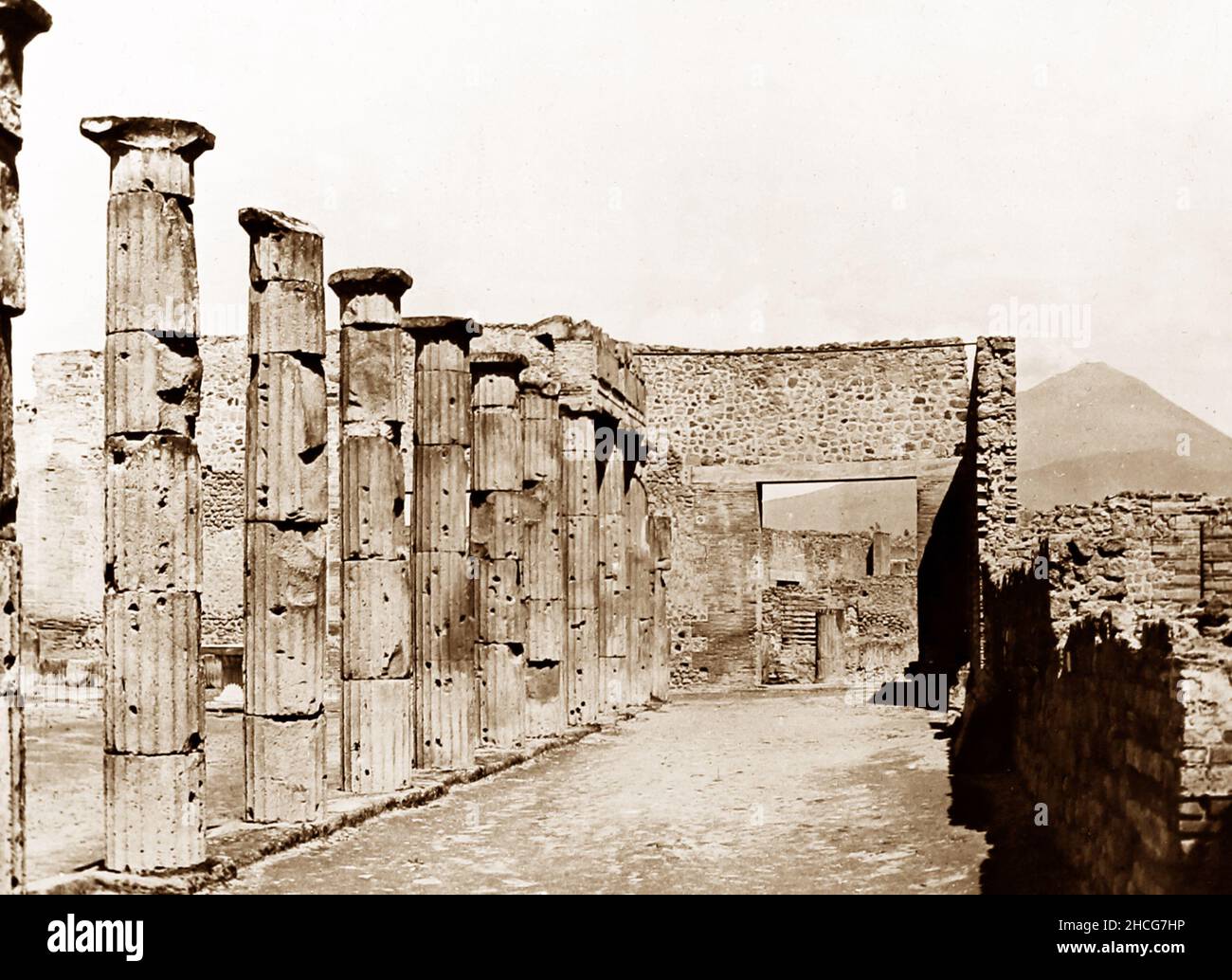 Forum triangulaire, Pompéi, Italie, époque victorienne Banque D'Images