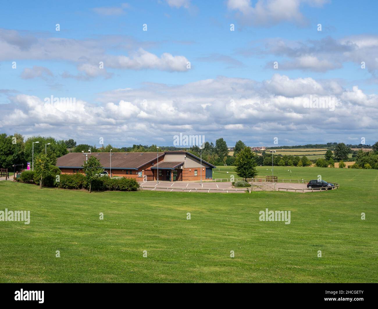 Foxfield Pavilion, un centre communautaire situé à la périphérie de Foxfield Country Park, Grange Park, Northampton, Royaume-Uni Banque D'Images