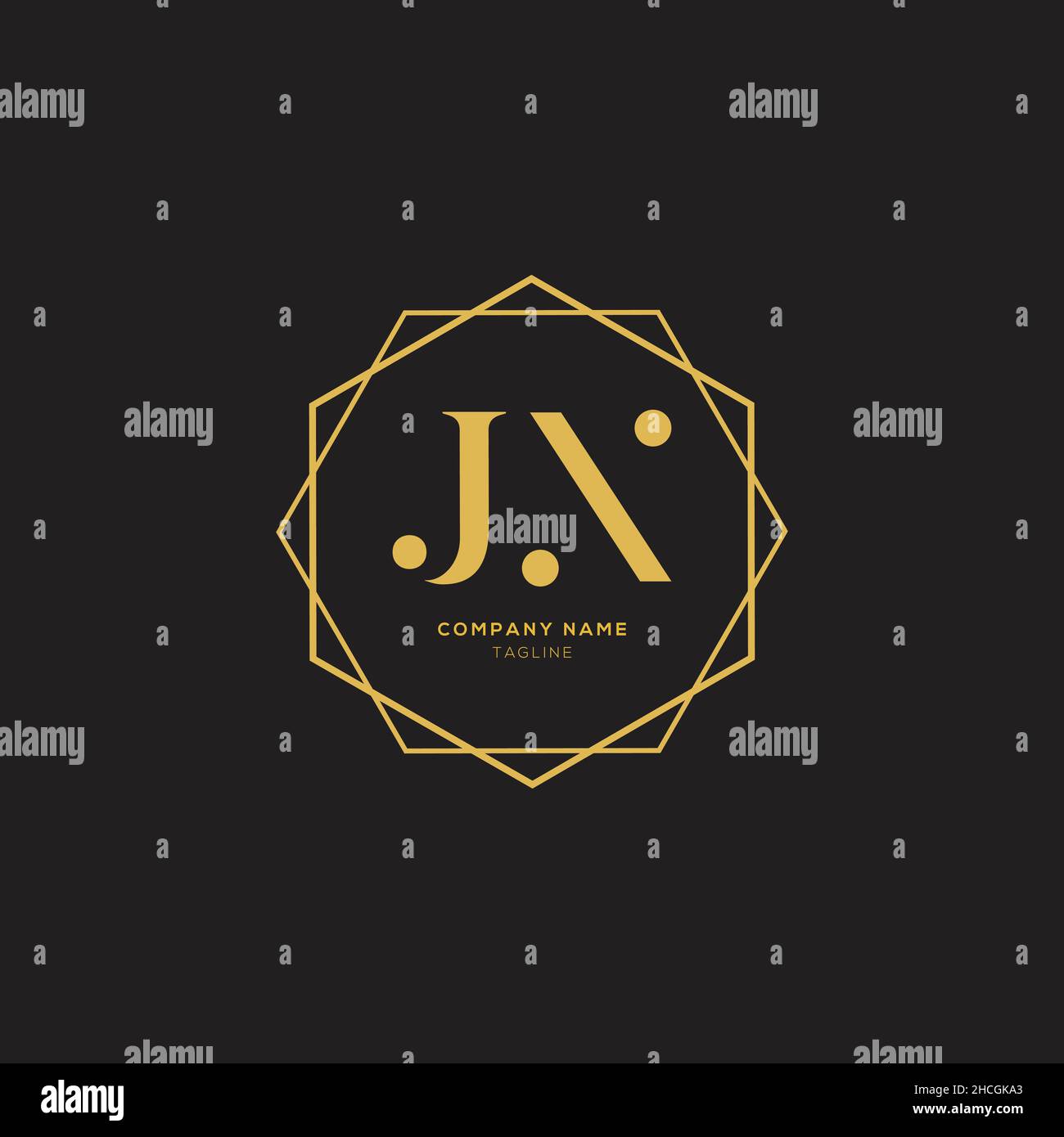 Unique moderne JN lettre Business logo Design Alphabet icône symbole vectoriel.Modèle de logo JN élégant et créatif. Illustration de Vecteur