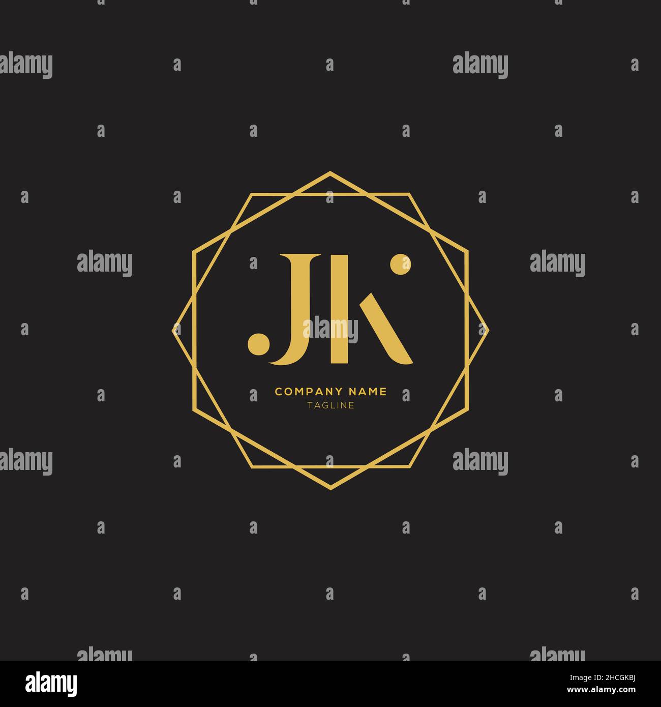 Unique moderne JK lettre Business logo Design Alphabet icône symbole vectoriel.Modèle élégant et créatif de logo JK. Illustration de Vecteur