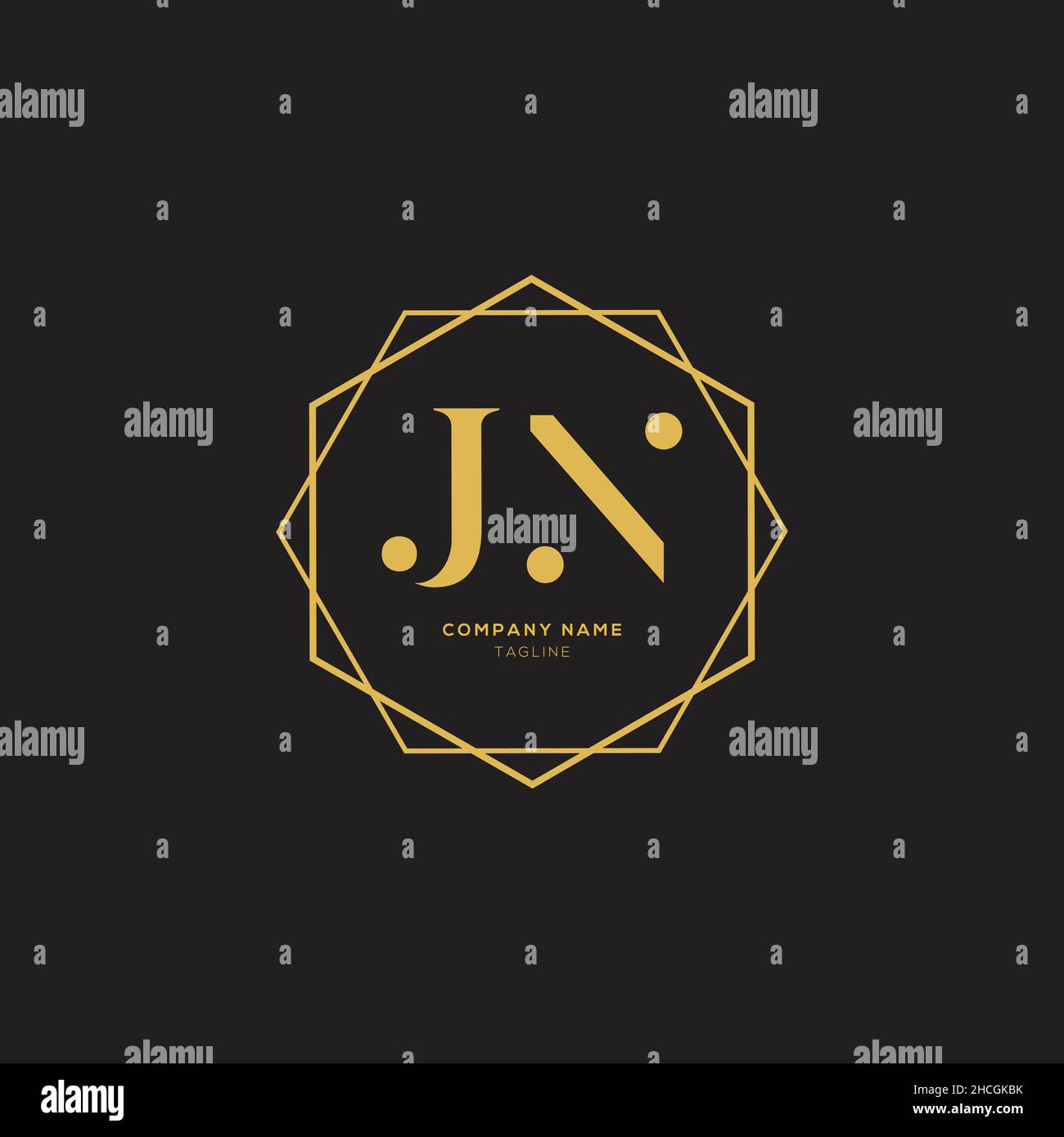 Unique moderne JN lettre Business logo Design Alphabet icône symbole vectoriel.Modèle de logo JN élégant et créatif. Illustration de Vecteur