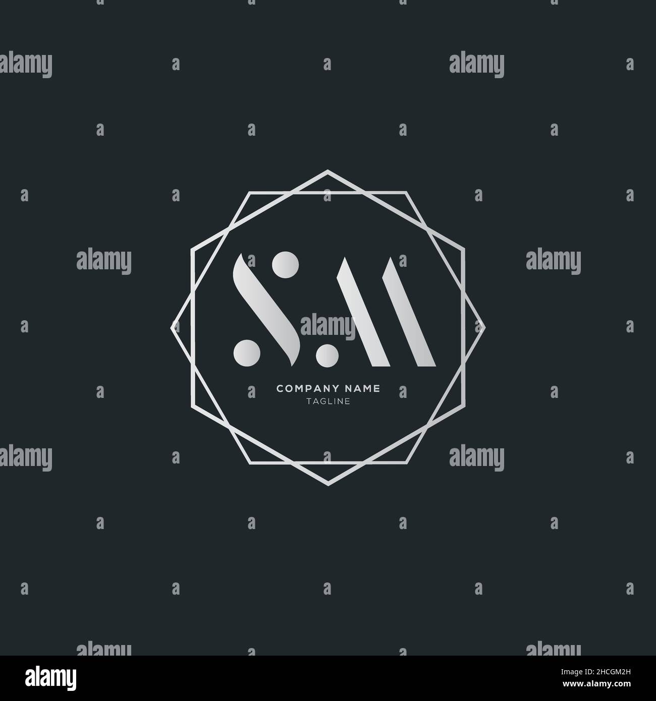 Unique moderne SM lettre Business logo Design Alphabet icône symbole vectoriel.Modèle de logo élégant et créatif de la lettre SM. Illustration de Vecteur