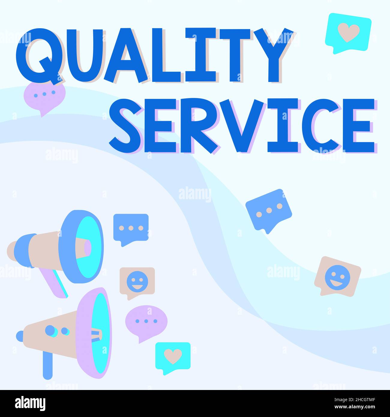 Affiche indiquant le service de qualité.Concept signification ...