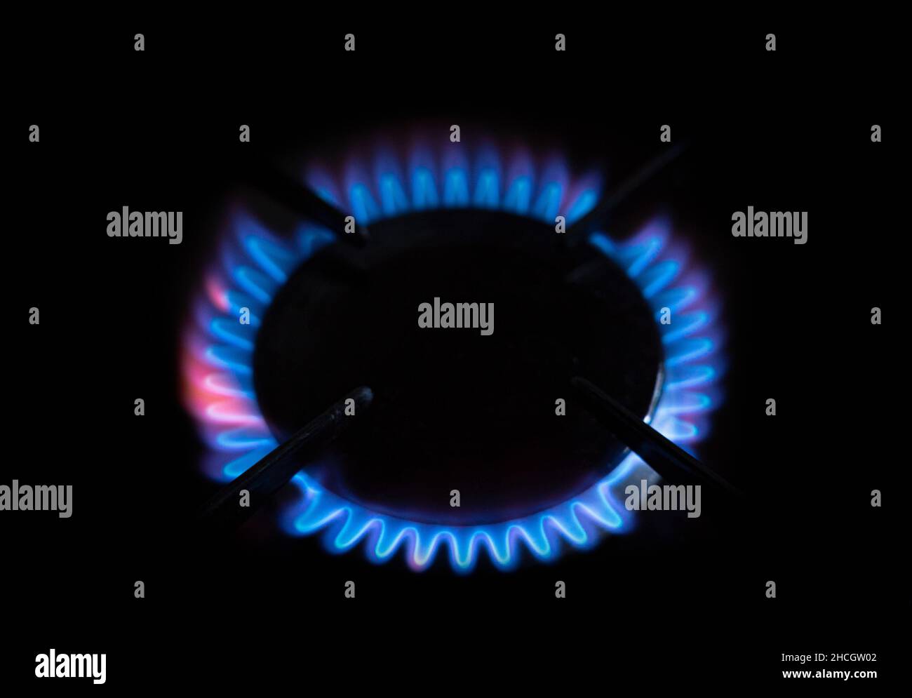 Anneau de cuisinière à gaz à prix énergétique élevé Banque D'Images