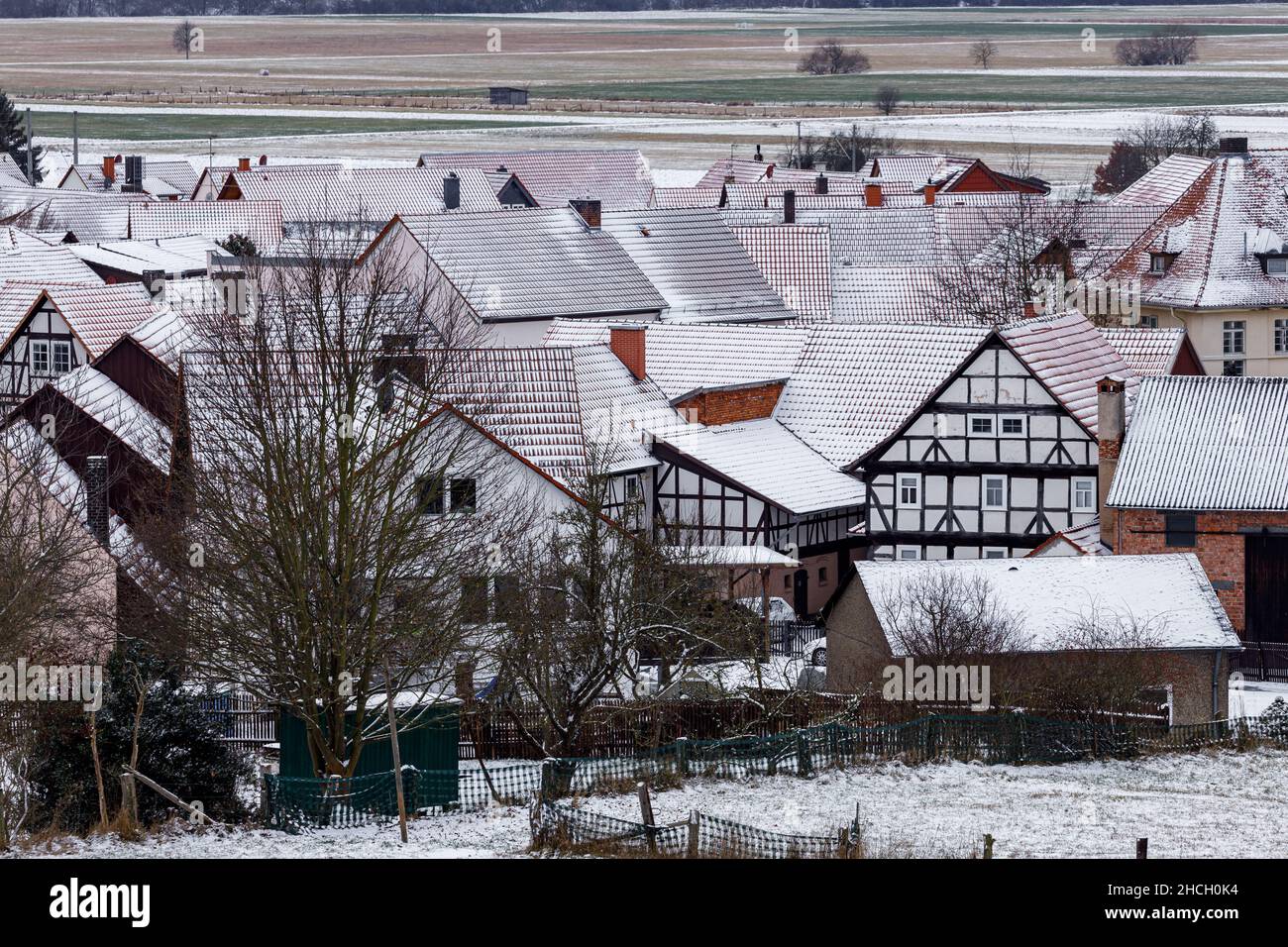 Maisons à colombages de Herleshausen à Hesse Banque D'Images