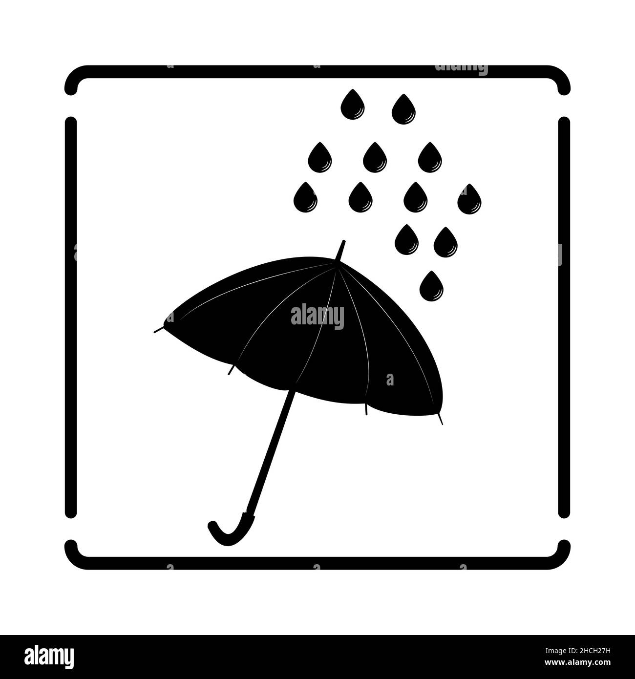 Icône représentant un parasol et un cadre isolé sur fond blanc.Panneau  étanche.Protéger de l'humidité.Conserver à l'écart du symbole d'humidité  pour l'emballage.Vector Image Vectorielle Stock - Alamy