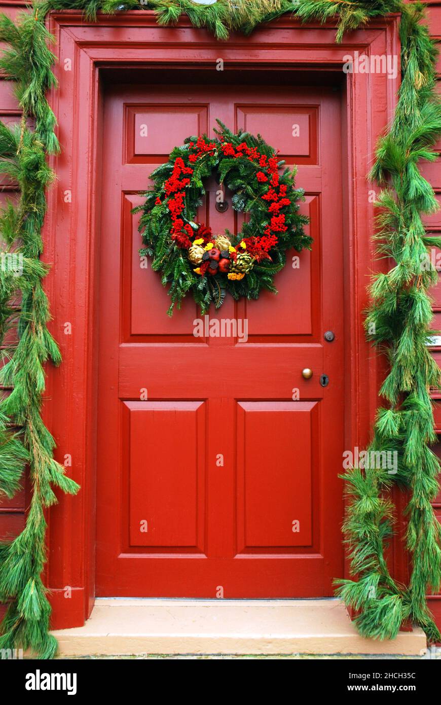 Porte de Noël coloniale Banque D'Images