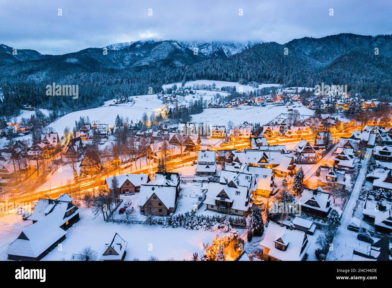 Winter Wonderland Zakopane en Pologne région de Podhale. Banque D'Images