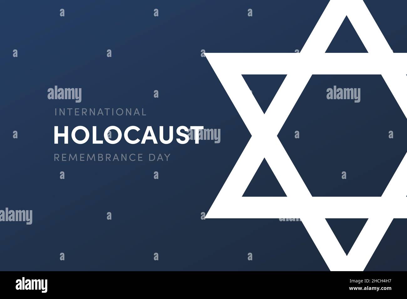 Illustration de la Journée internationale de commémoration de l'Holocauste.Étoile juive sur fond dramatique.N'oubliez jamais, janvier 27. Banque D'Images