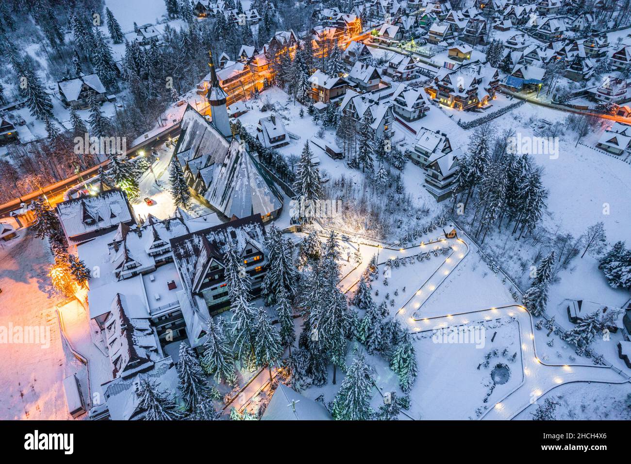 Winter Wonderland Zakopane en Pologne région de Podhale. Banque D'Images