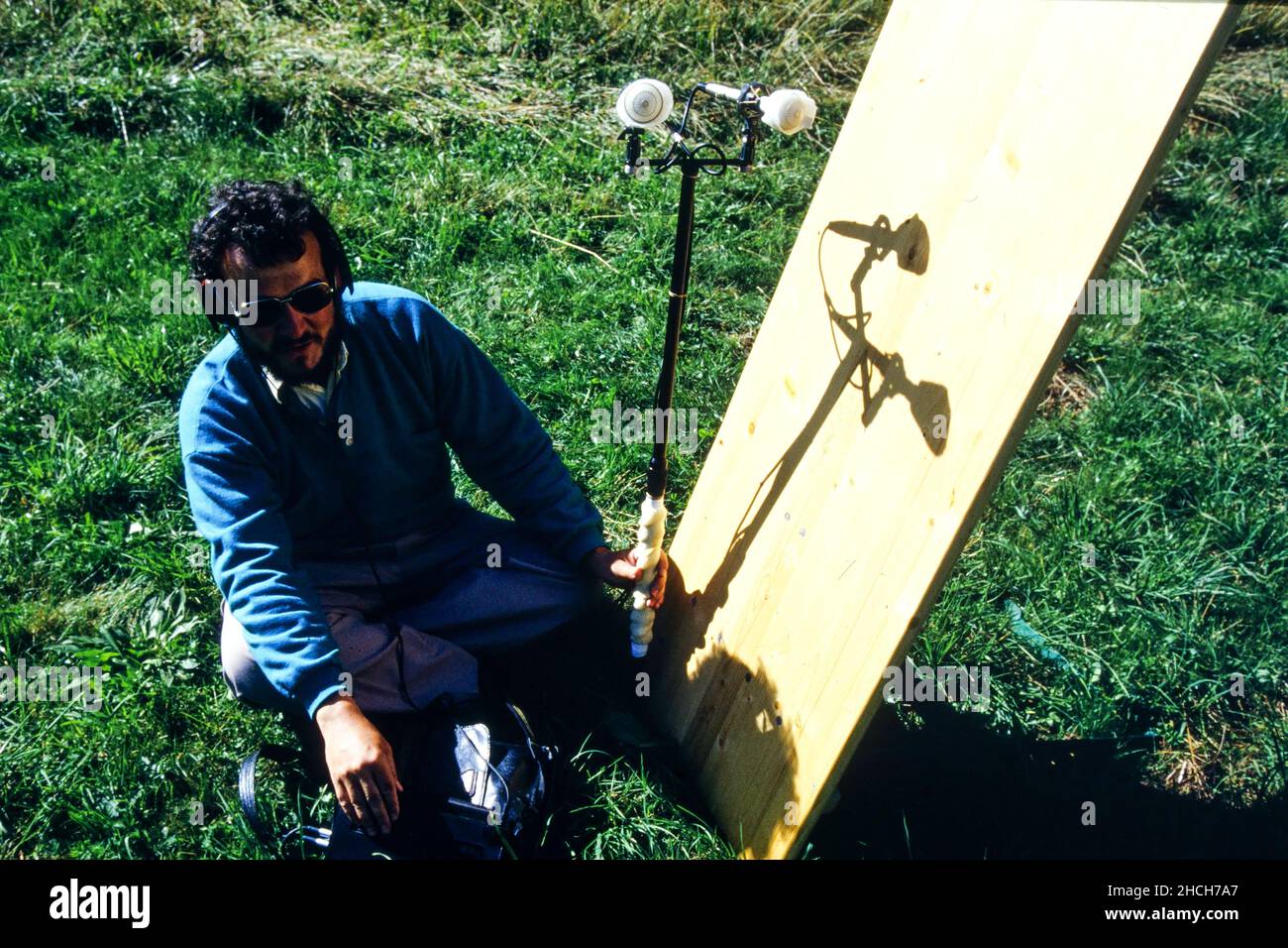 Archives 90ies : chasseur de sons au Festival BIS Repetita, Jura, France, 1993 Banque D'Images