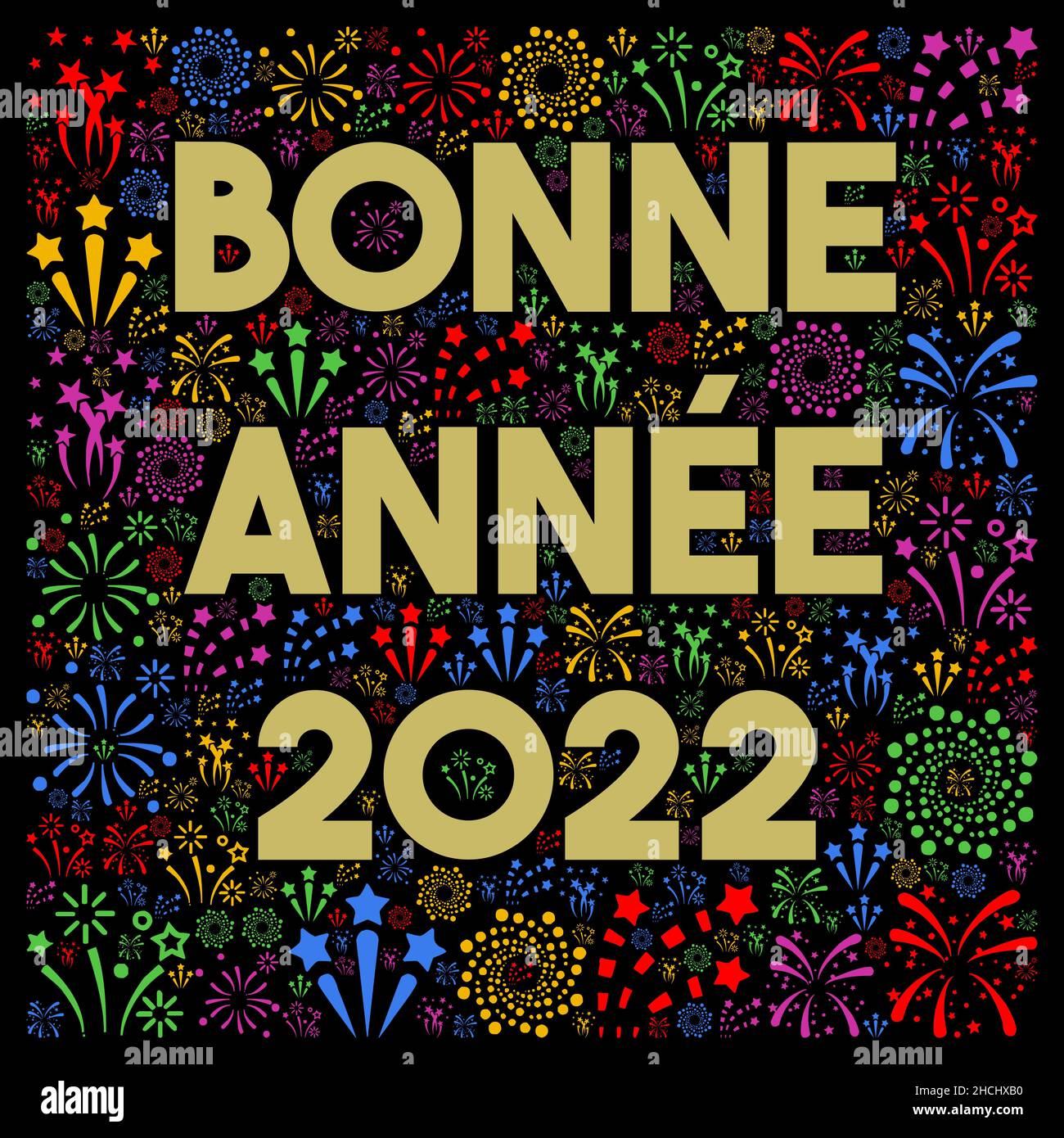 Bonne année 2022 en français Banque D'Images