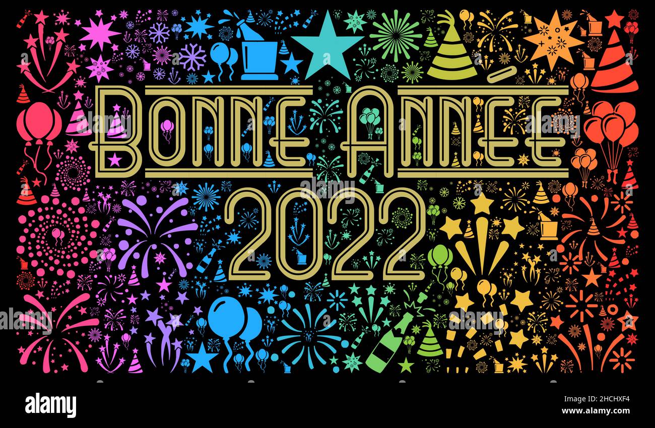 Bonne année 2022 en français Banque D'Images