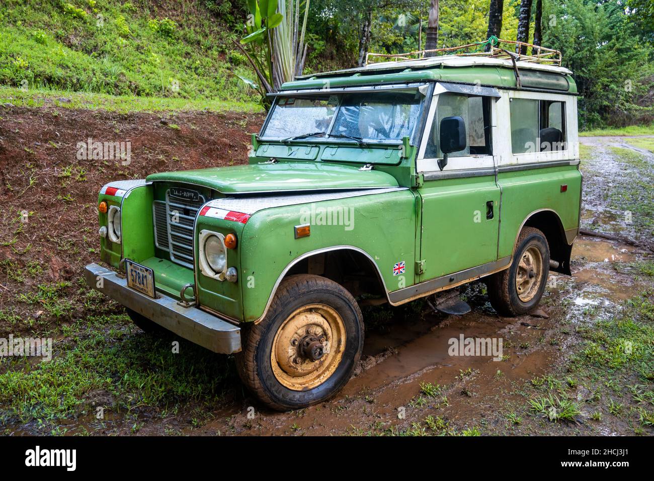 Une jeep Land Rover classique.Costa Rica, Amérique centrale Photo Stock -  Alamy