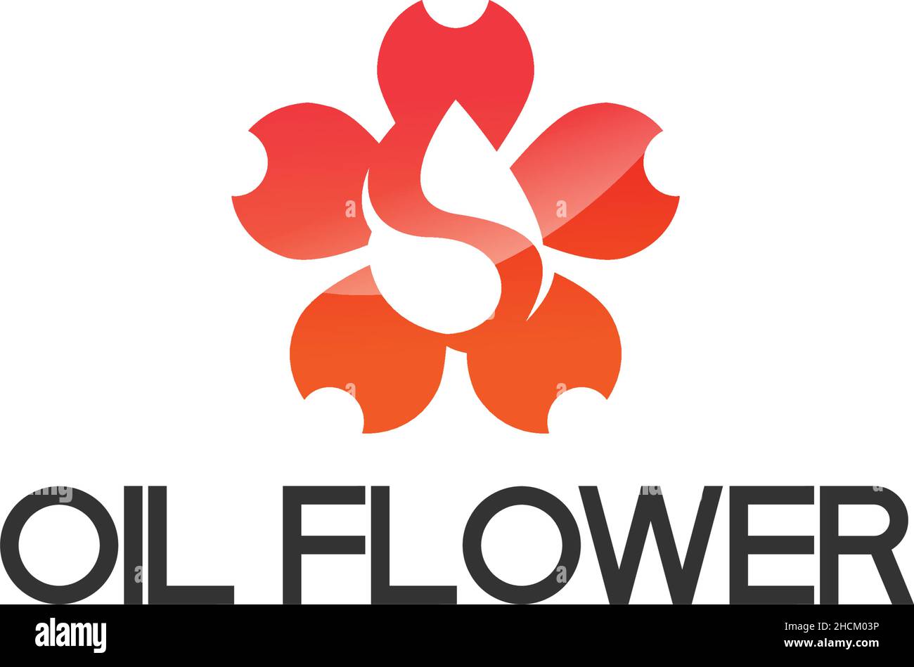 Design moderne et coloré avec logo « fleur D'HUILE » Illustration de Vecteur